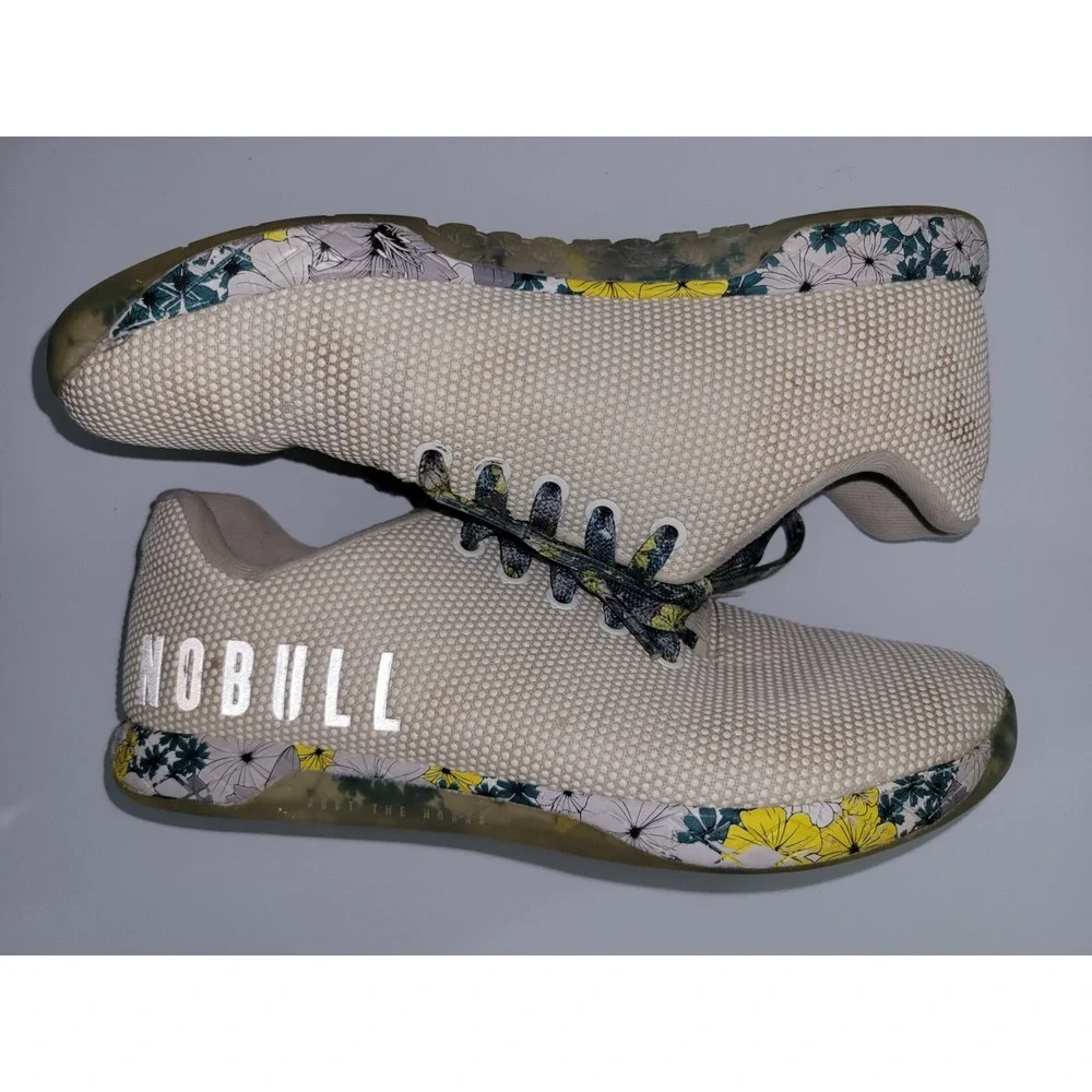 NO BULL Spring Fling SuperFabric Cream/Floral Low Top Sneakers Womens 9 Mens 7.5
